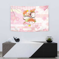Japanese Kawaii Sushi Tapestry Pink Wagara Palaka This Is How I Roll - Wonder Print Shop