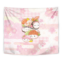 Japanese Kawaii Sushi Tapestry Pink Wagara Palaka This Is How I Roll - Wonder Print Shop