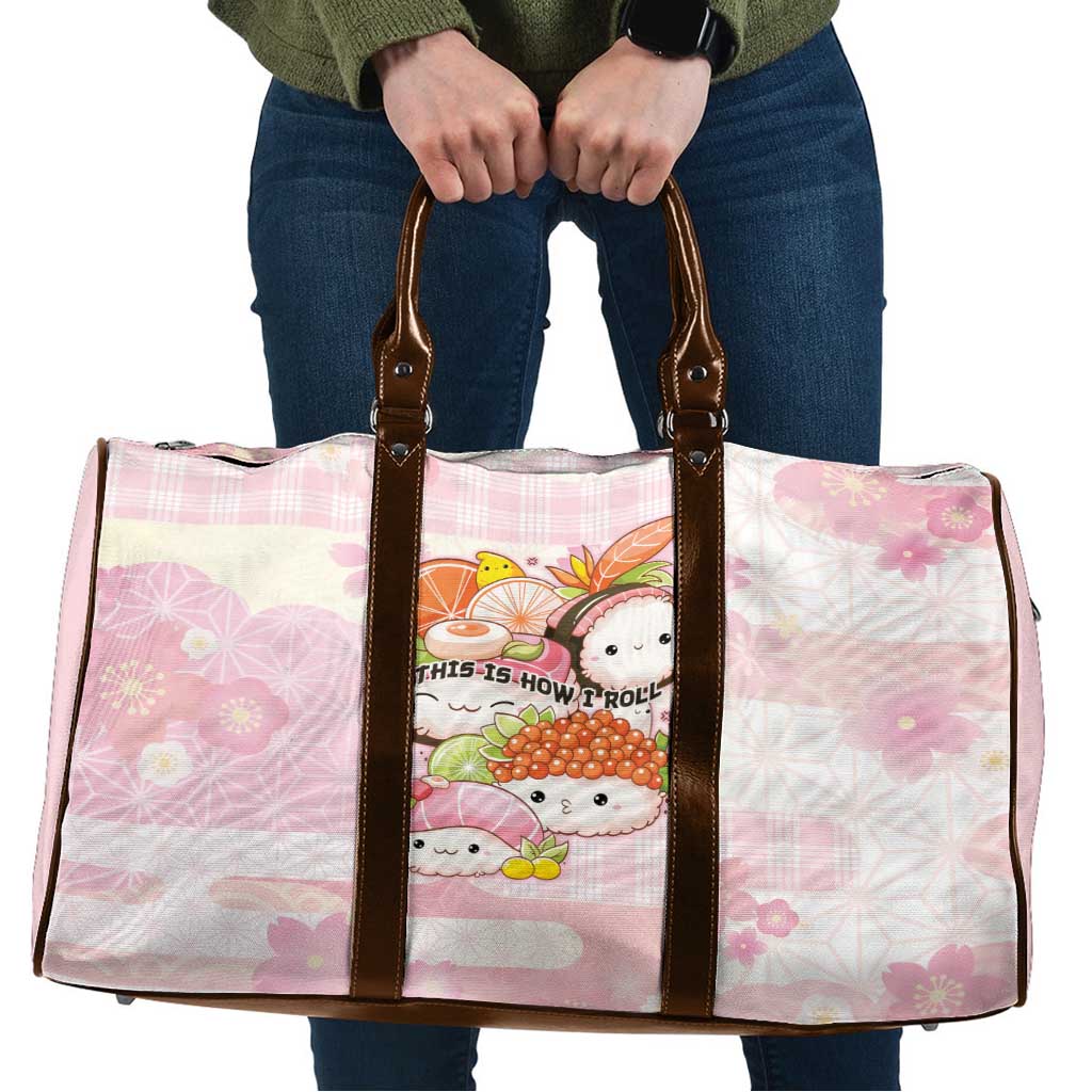 Japanese Kawaii Sushi Travel Bag Pink Wagara Palaka This Is How I Roll - Wonder Print Shop