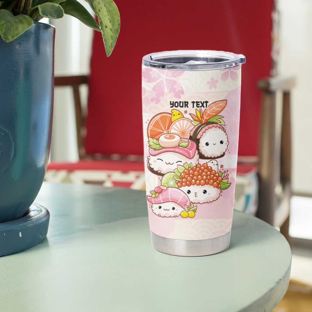 Personalized Japanese Kawaii Sushi Tumbler Cup Pink Wagara Palaka This Is How I Roll - Wonder Print Shop