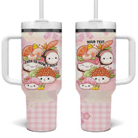 Personalized Japanese Kawaii Sushi Tumbler With Handle Pink Wagara Palaka This Is How I Roll - Wonder Print Shop