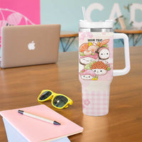 Personalized Japanese Kawaii Sushi Tumbler With Handle Pink Wagara Palaka This Is How I Roll - Wonder Print Shop