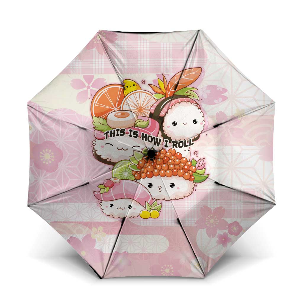 Japanese Kawaii Sushi Umbrella Pink Wagara Palaka This Is How I Roll - Wonder Print Shop