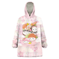 Personalized Japanese Kawaii Sushi Wearable Blanket Hoodie Pink Wagara Palaka This Is How I Roll - Wonder Print Shop