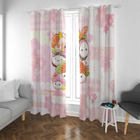 Japanese Kawaii Sushi Window Curtain Pink Wagara Palaka This Is How I Roll - Wonder Print Shop