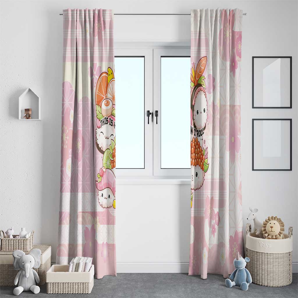 Japanese Kawaii Sushi Window Curtain Pink Wagara Palaka This Is How I Roll - Wonder Print Shop