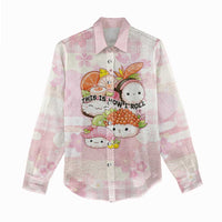 Personalized Japanese Kawaii Sushi Women Casual Shirt Pink Wagara Palaka This Is How I Roll - Wonder Print Shop