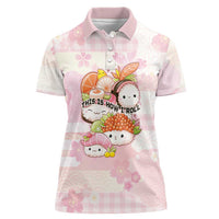 Personalized Japanese Kawaii Sushi Women Polo Shirt Pink Wagara Palaka This Is How I Roll - Wonder Print Shop