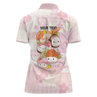 Personalized Japanese Kawaii Sushi Women Polo Shirt Pink Wagara Palaka This Is How I Roll - Wonder Print Shop