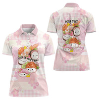 Personalized Japanese Kawaii Sushi Women Polo Shirt Pink Wagara Palaka This Is How I Roll - Wonder Print Shop