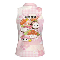 Personalized Japanese Kawaii Sushi Women Sleeveless Polo Shirt Pink Wagara Palaka This Is How I Roll - Wonder Print Shop