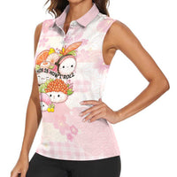 Personalized Japanese Kawaii Sushi Women Sleeveless Polo Shirt Pink Wagara Palaka This Is How I Roll - Wonder Print Shop