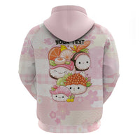 Personalized Japanese Kawaii Sushi Zip Hoodie Pink Wagara Palaka This Is How I Roll - Wonder Print Shop