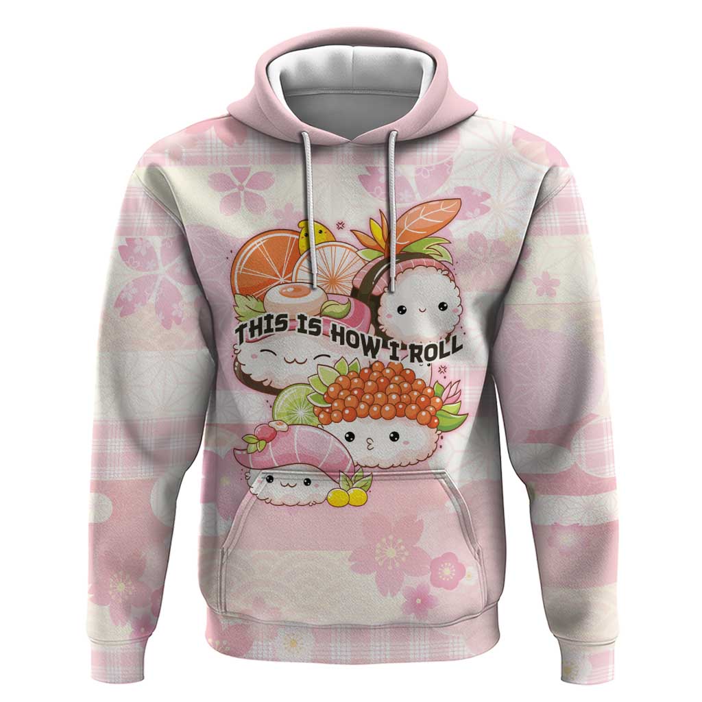Personalized Japanese Kawaii Sushi Zip Hoodie Pink Wagara Palaka This Is How I Roll - Wonder Print Shop