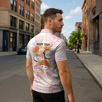 Personalized Japanese Kawaii Sushi Zipper Polo Shirt Pink Wagara Palaka This Is How I Roll - Wonder Print Shop
