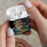 Personalized Japanese Koi Fish Ramen AirPods Case Tiki Surfing Wagara Hibiscus Pattern - Wonder Print Shop