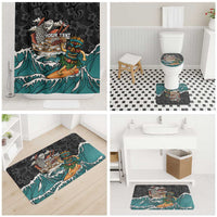 Personalized Japanese Koi Fish Ramen Bathroom Set Tiki Surfing Wagara Hibiscus Pattern - Wonder Print Shop