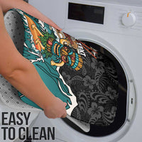 Personalized Japanese Koi Fish Ramen Bathroom Set Tiki Surfing Wagara Hibiscus Pattern - Wonder Print Shop