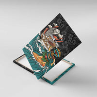 Personalized Japanese Koi Fish Ramen Canvas Wall Art Tiki Surfing Wagara Hibiscus Pattern - Wonder Print Shop