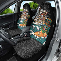 Personalized Japanese Koi Fish Ramen Car Seat Cover Tiki Surfing Wagara Hibiscus Pattern - Wonder Print Shop