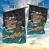 Personalized Japanese Koi Fish Ramen Garden Flag Tiki Surfing Wagara Hibiscus Pattern - Wonder Print Shop