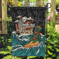 Personalized Japanese Koi Fish Ramen Garden Flag Tiki Surfing Wagara Hibiscus Pattern - Wonder Print Shop