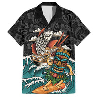Personalized Japanese Koi Fish Ramen Hawaiian Shirt Tiki Surfing Wagara Hibiscus Pattern - Wonder Print Shop
