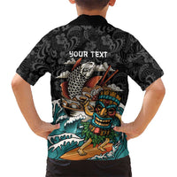 Personalized Japanese Koi Fish Ramen Hawaiian Shirt Tiki Surfing Wagara Hibiscus Pattern - Wonder Print Shop