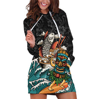 Personalized Japanese Koi Fish Ramen Hoodie Dress Tiki Surfing Wagara Hibiscus Pattern - Wonder Print Shop