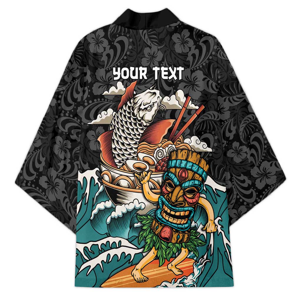 Personalized Japanese Koi Fish Ramen Kimono Tiki Surfing Wagara Hibiscus Pattern - Wonder Print Shop