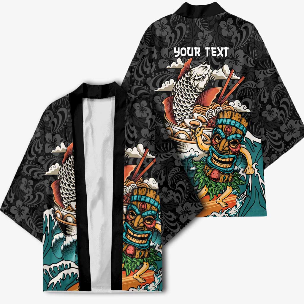 Personalized Japanese Koi Fish Ramen Kimono Tiki Surfing Wagara Hibiscus Pattern - Wonder Print Shop