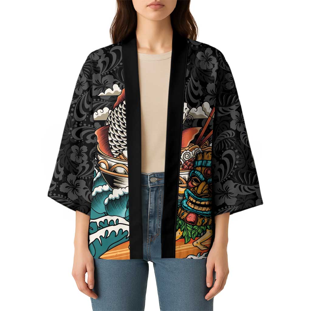 Personalized Japanese Koi Fish Ramen Kimono Tiki Surfing Wagara Hibiscus Pattern - Wonder Print Shop