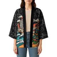 Personalized Japanese Koi Fish Ramen Kimono Tiki Surfing Wagara Hibiscus Pattern - Wonder Print Shop