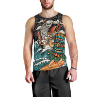 Personalized Japanese Koi Fish Ramen Men Tank Top Tiki Surfing Wagara Hibiscus Pattern - Wonder Print Shop