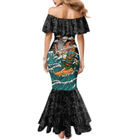 Personalized Japanese Koi Fish Ramen Mermaid Dress Tiki Surfing Wagara Hibiscus Pattern - Wonder Print Shop