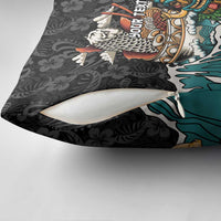 Personalized Japanese Koi Fish Ramen Pillow Cover Tiki Surfing Wagara Hibiscus Pattern - Wonder Print Shop