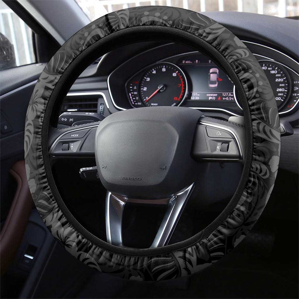 Japanese Koi Fish Ramen Steering Wheel Cover Tiki Surfing Wagara Hibiscus Pattern - Wonder Print Shop