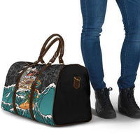 Personalized Japanese Koi Fish Ramen Travel Bag Tiki Surfing Wagara Hibiscus Pattern - Wonder Print Shop