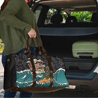 Personalized Japanese Koi Fish Ramen Travel Bag Tiki Surfing Wagara Hibiscus Pattern - Wonder Print Shop