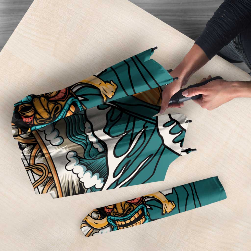 Personalized Japanese Koi Fish Ramen Umbrella Tiki Surfing Wagara Hibiscus Pattern - Wonder Print Shop
