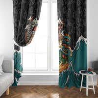 Personalized Japanese Koi Fish Ramen Window Curtain Tiki Surfing Wagara Hibiscus Pattern - Wonder Print Shop
