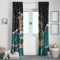 Personalized Japanese Koi Fish Ramen Window Curtain Tiki Surfing Wagara Hibiscus Pattern - Wonder Print Shop