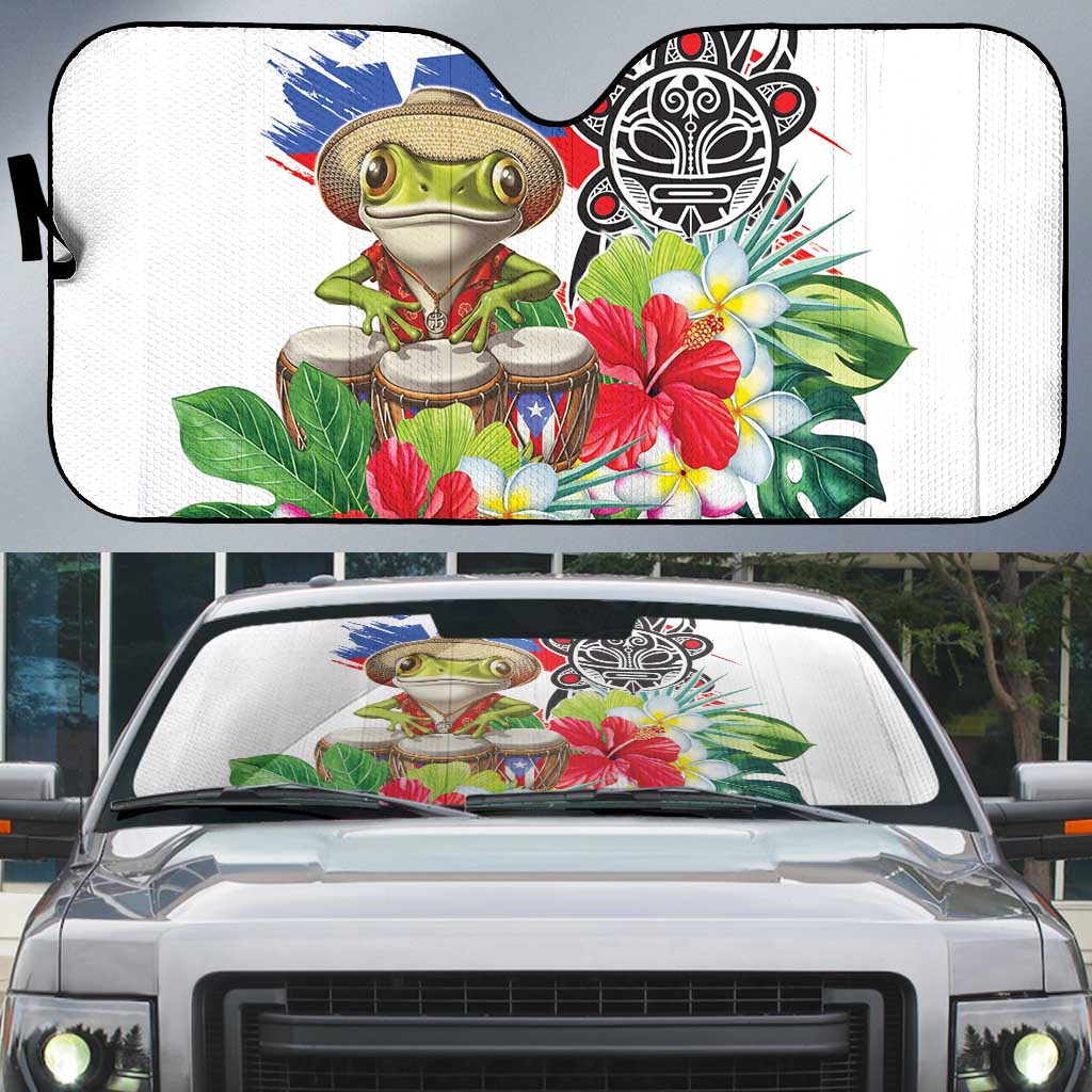 Coqui Frog Puerto Rico Auto Sun Shade No No Suelte La Bandera