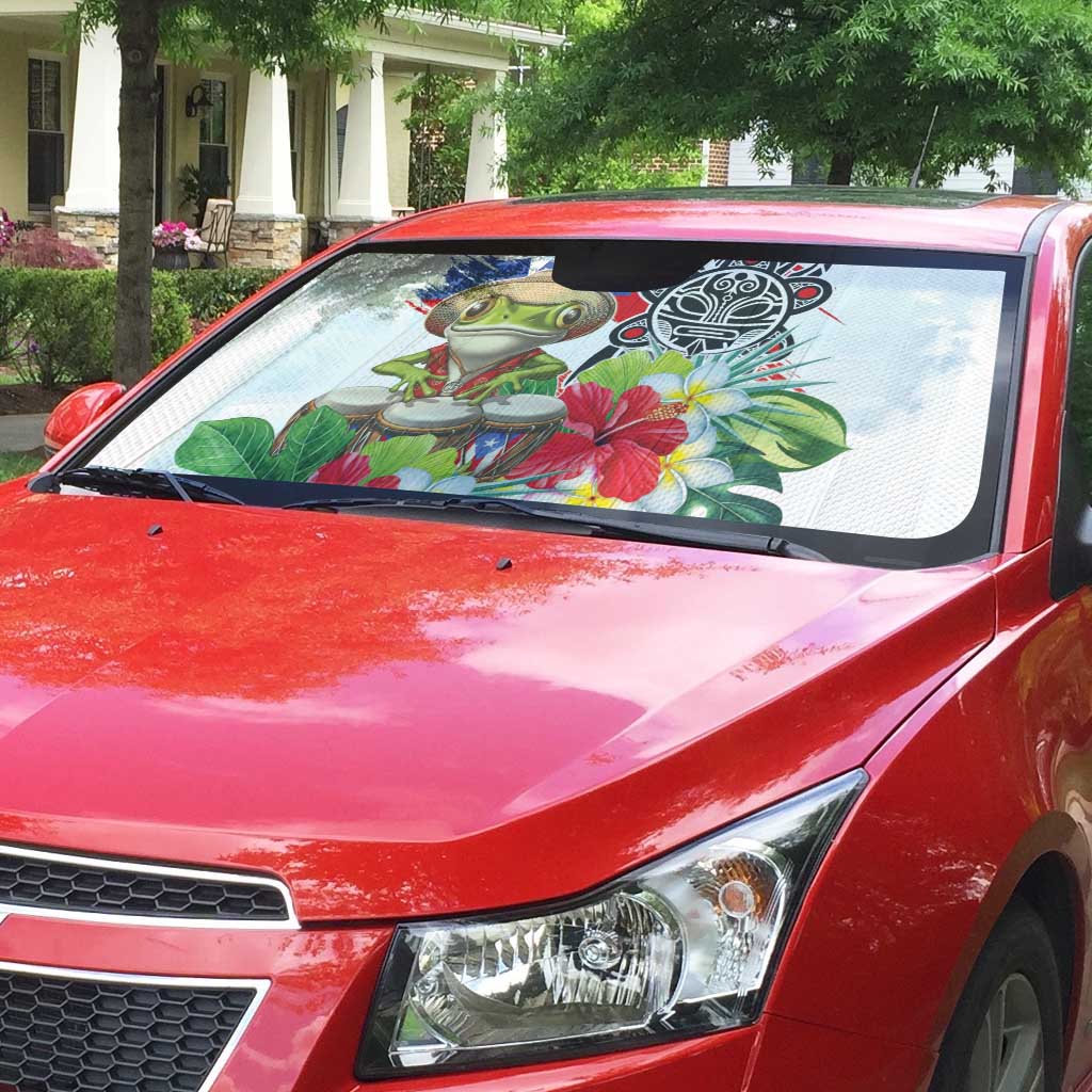 Coqui Frog Puerto Rico Auto Sun Shade No No Suelte La Bandera