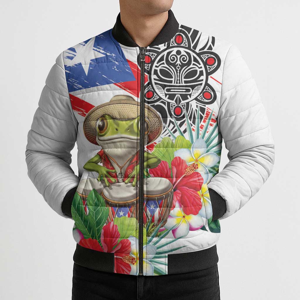Coqui Frog Puerto Rico Bomber Puffer Jacket No No Suelte La Bandera