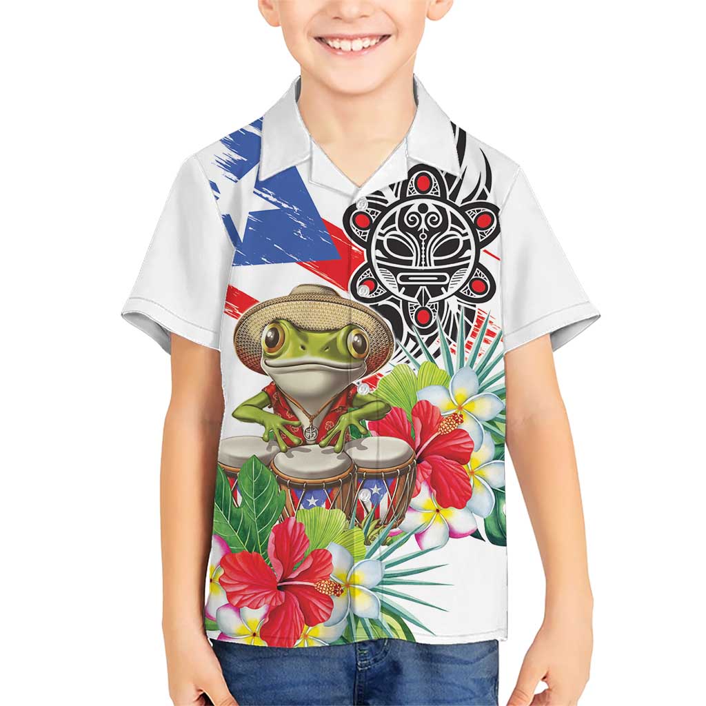 Coqui Frog Puerto Rico Kid Hawaiian Shirt No No Suelte La Bandera