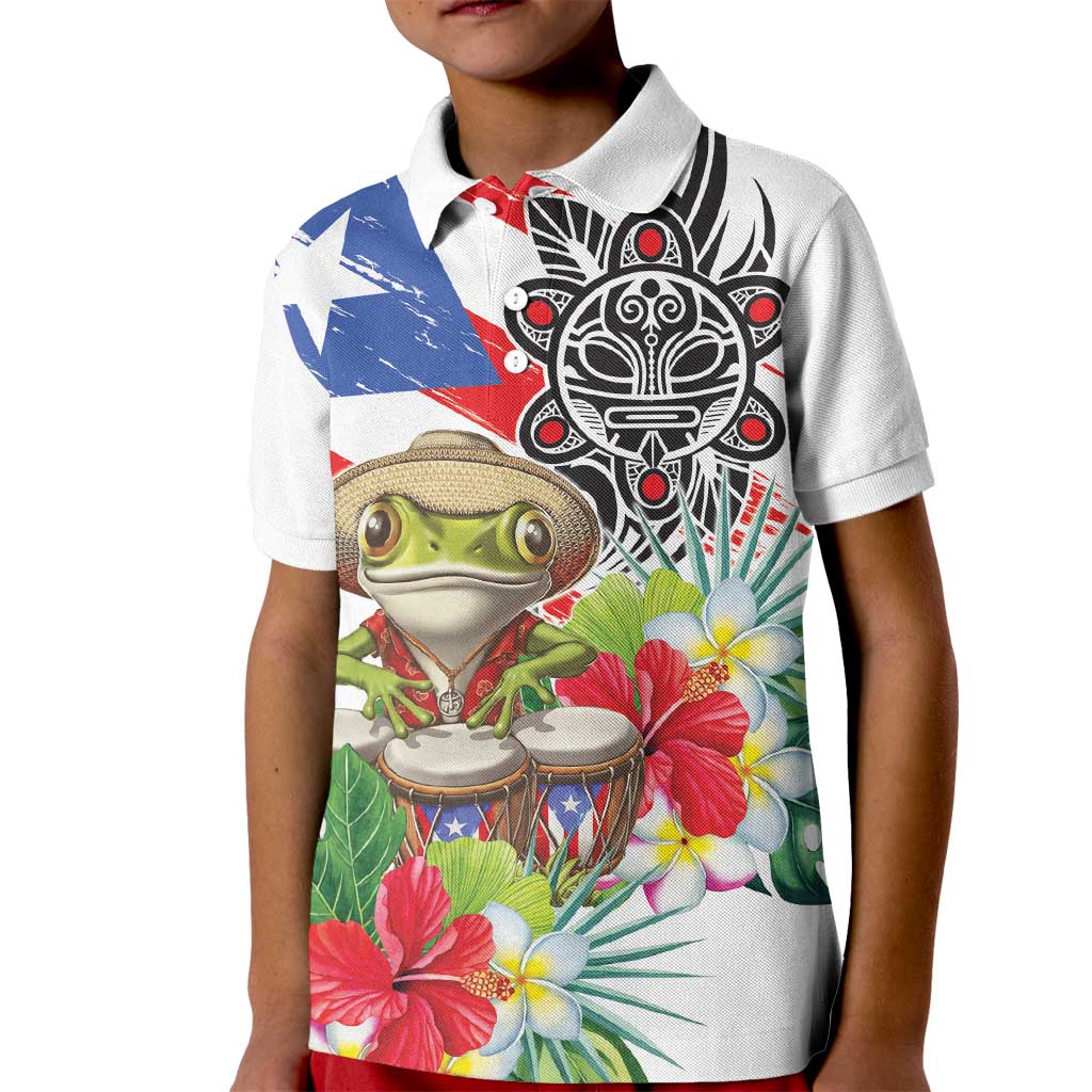 Coqui Frog Puerto Rico Kid Polo Shirt No No Suelte La Bandera