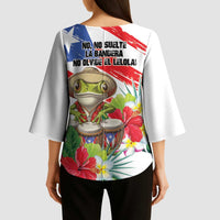 Coqui Frog Puerto Rico Kimono Sleeve Blouse No No Suelte La Bandera
