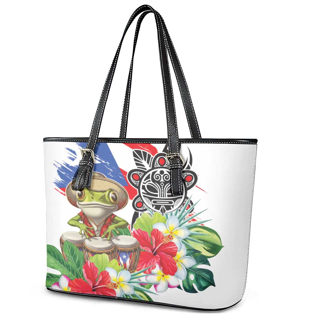 Coqui Frog Puerto Rico Leather Tote Bag No No Suelte La Bandera