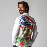 Coqui Frog Puerto Rico Long Sleeve Polo Shirt No No Suelte La Bandera